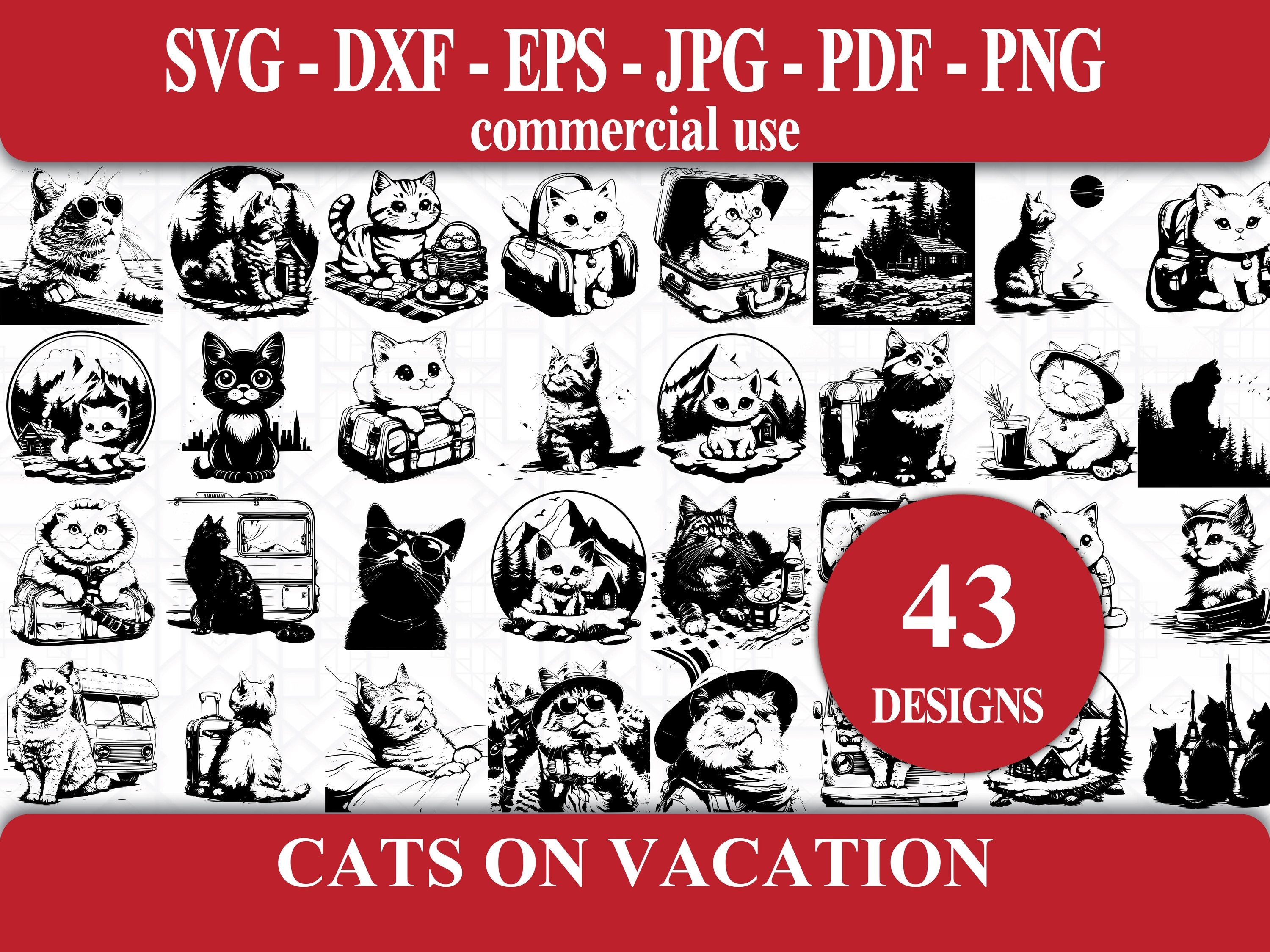 Cats On Vacation SVG Bundle - CraftNest - Digital Crafting and Art