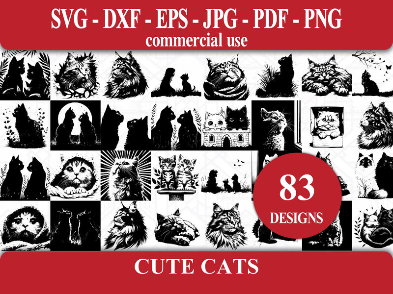 Cute Cats SVG Bundle - CraftNest - Digital Crafting and Art