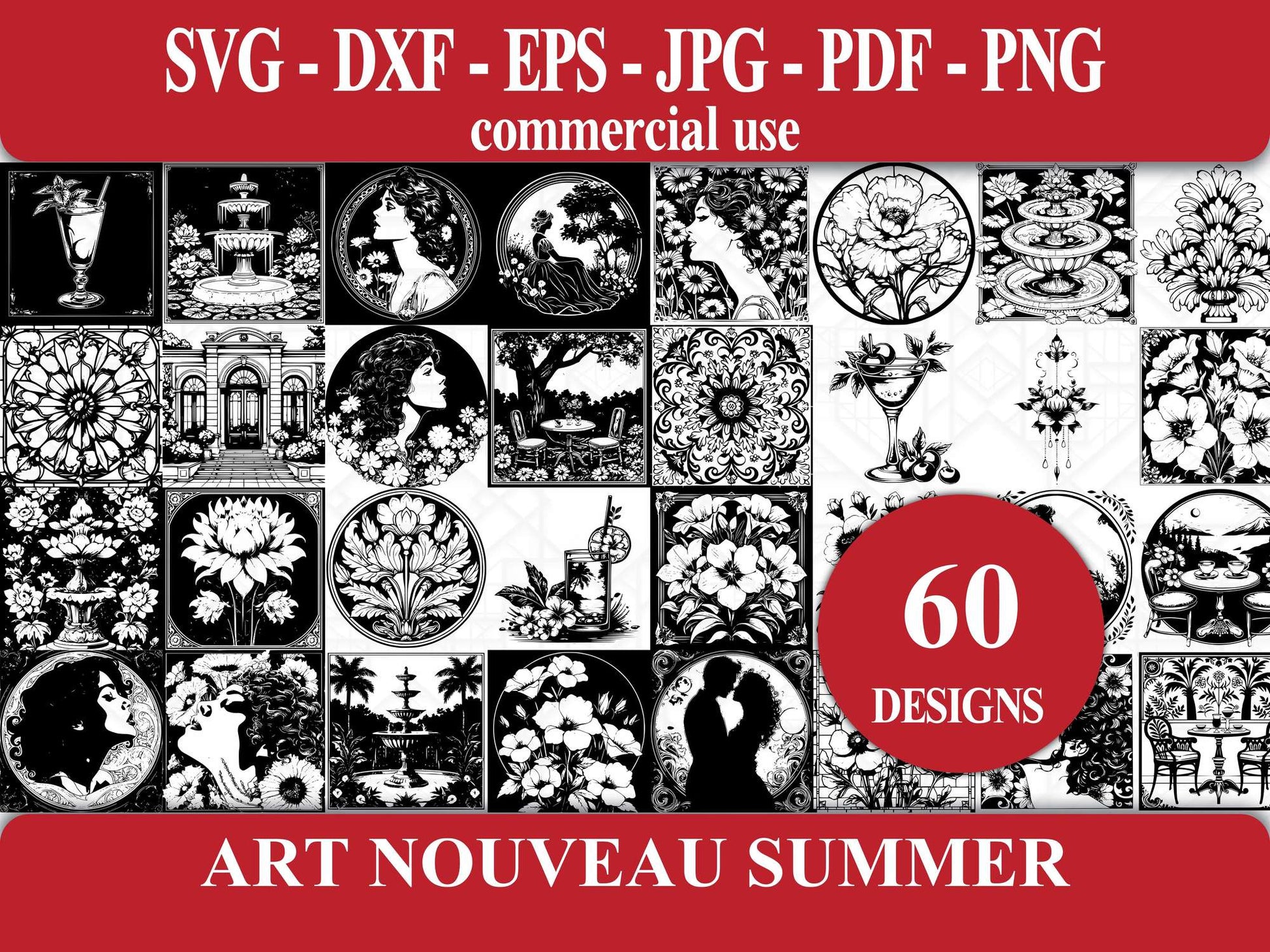 Art Nouveau Summer SVG Bundle - CraftNest - Digital Crafting and Art