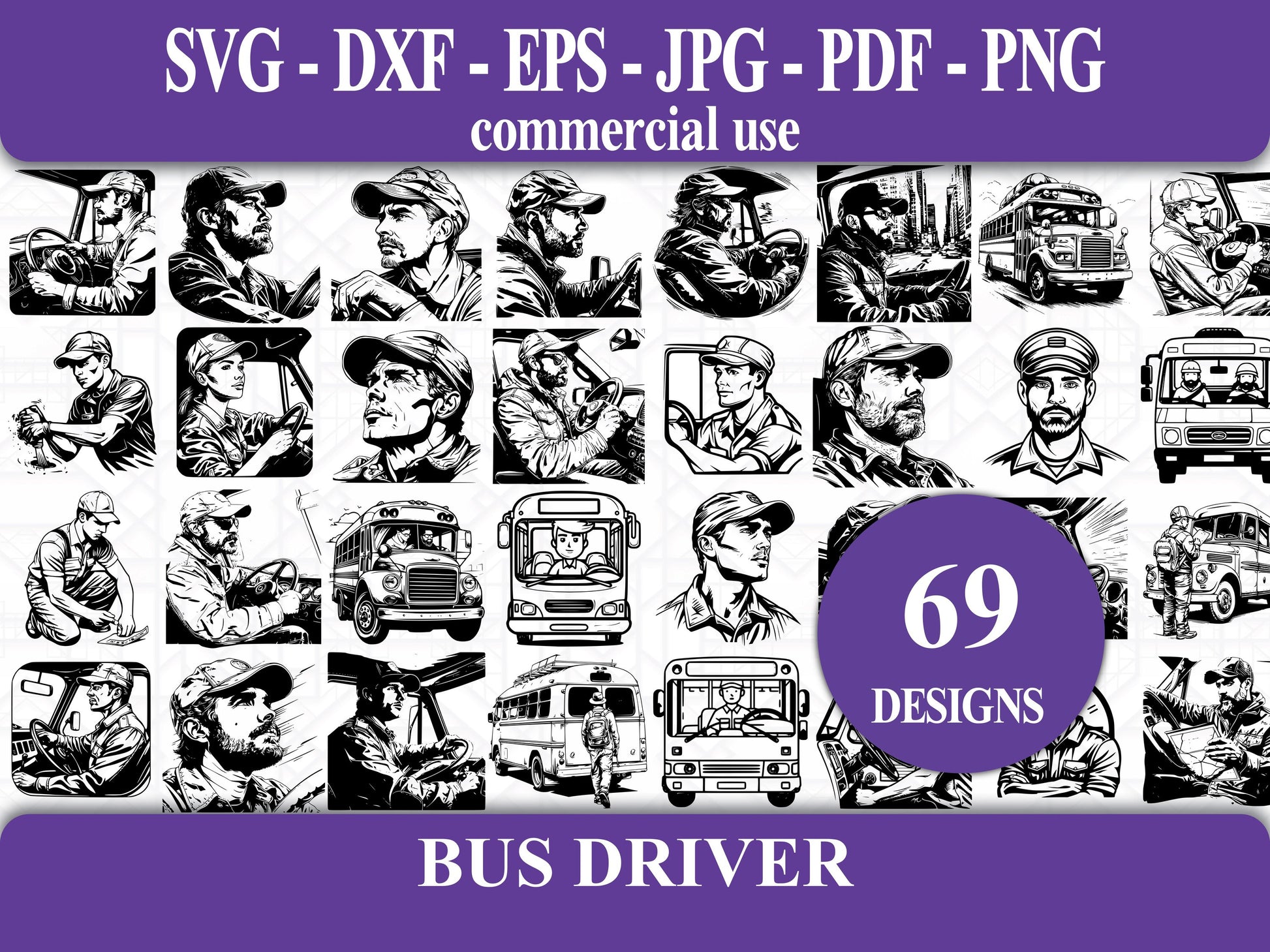 Bus Driver SVG Bundle - CraftNest - Digital Crafting and Art