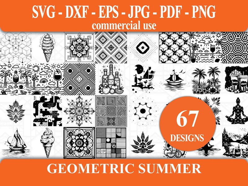 Geometric Summer SVG Bundle - CraftNest - Digital Crafting and Art