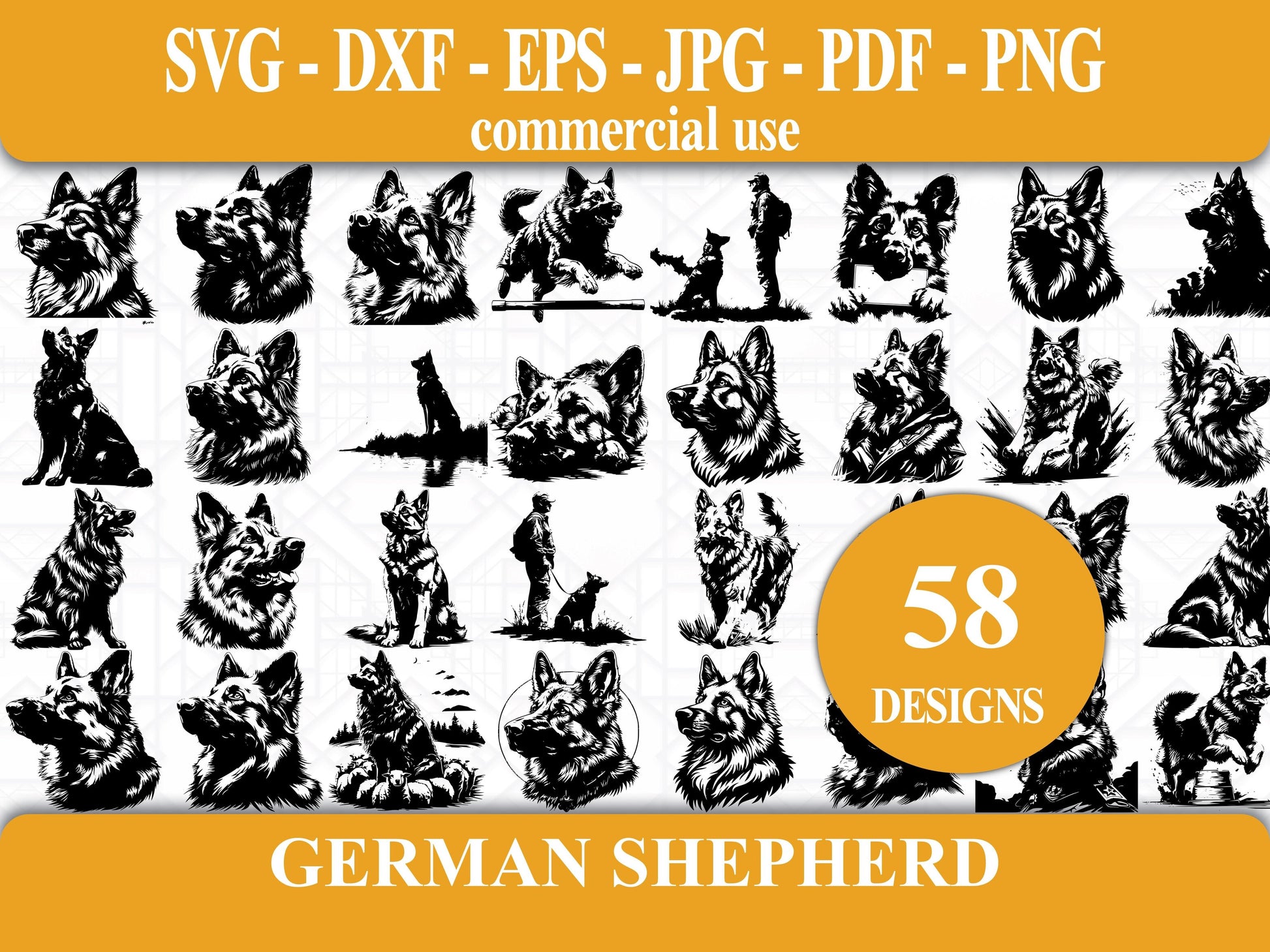 German Shepherd SVG Bundle - CraftNest - Digital Crafting and Art