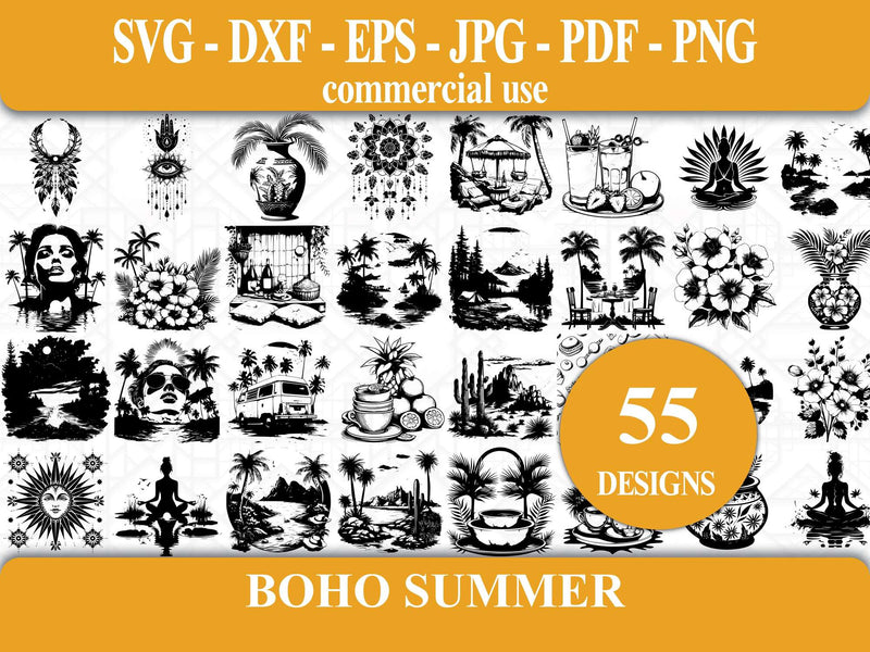 Boho Summer SVG Bundle - CraftNest - Digital Crafting and Art