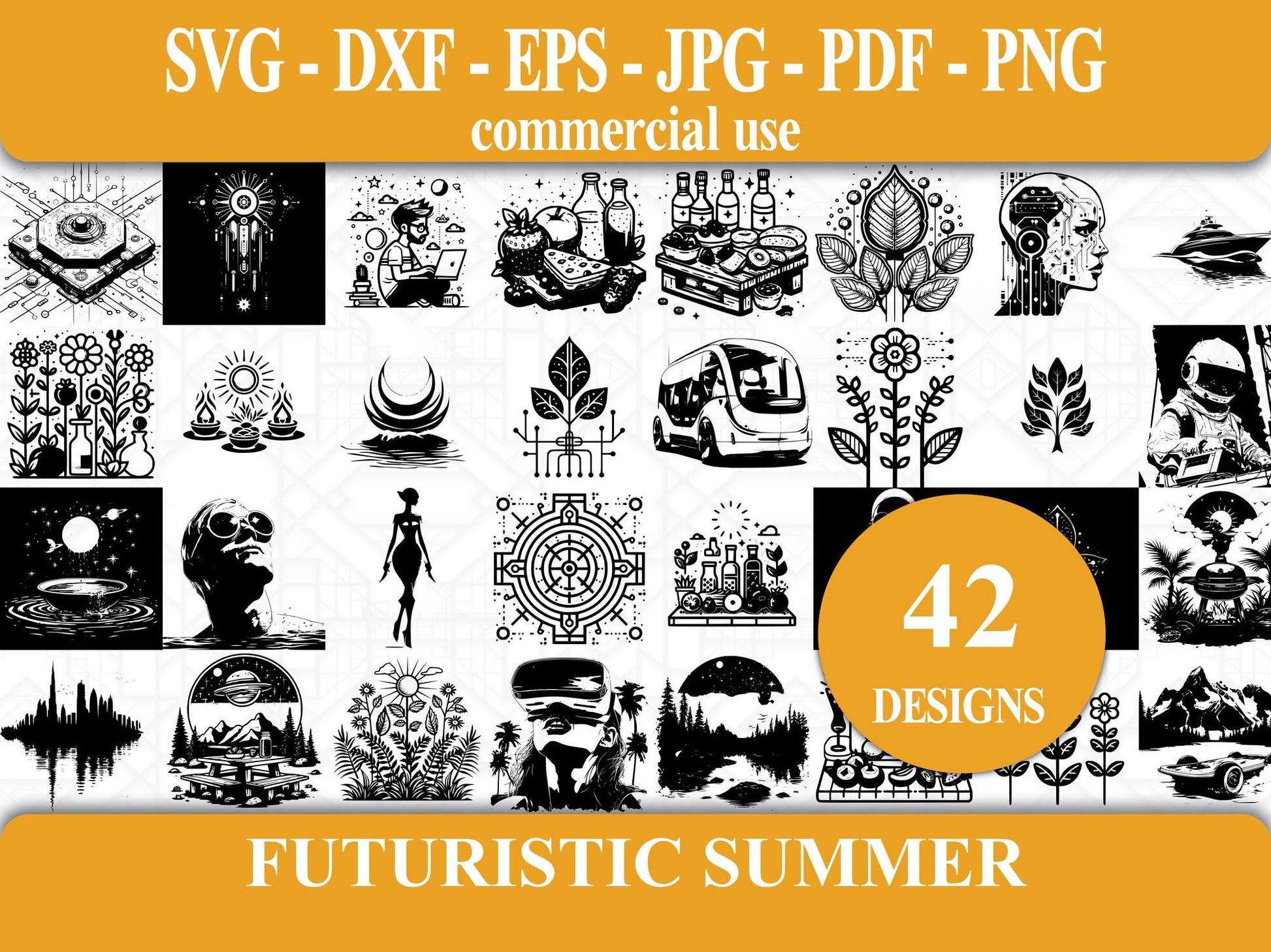 Futuristic Summer SVG Bundle - CraftNest - Digital Crafting and Art