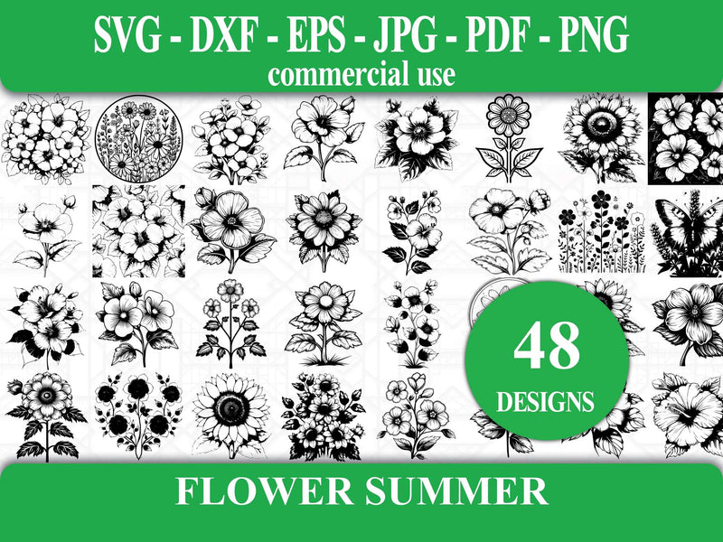 Flower Summer SVG Bundle - CraftNest - Digital Crafting and Art