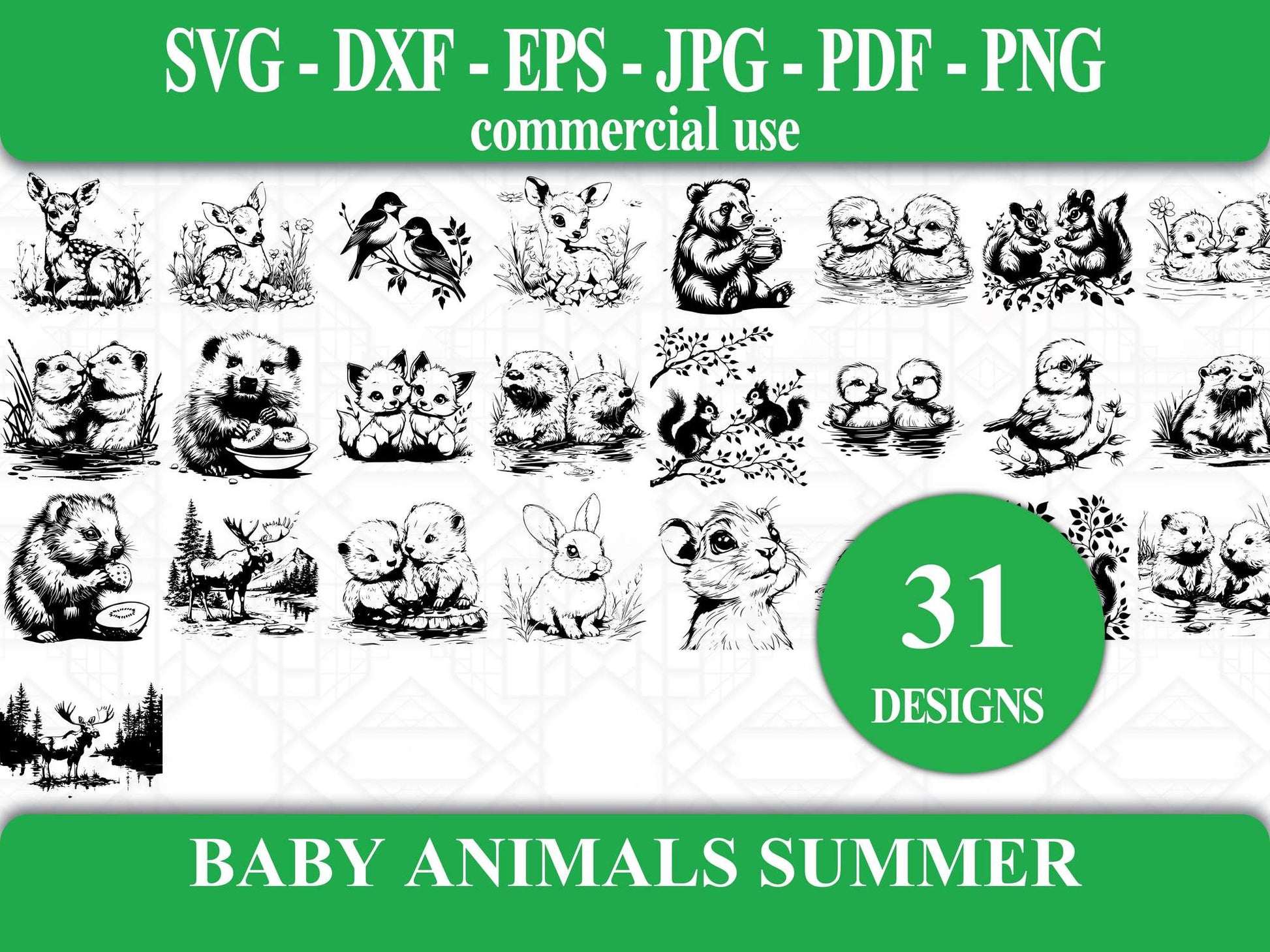 Baby Animals Summer SVG Bundle - CraftNest - Digital Crafting and Art