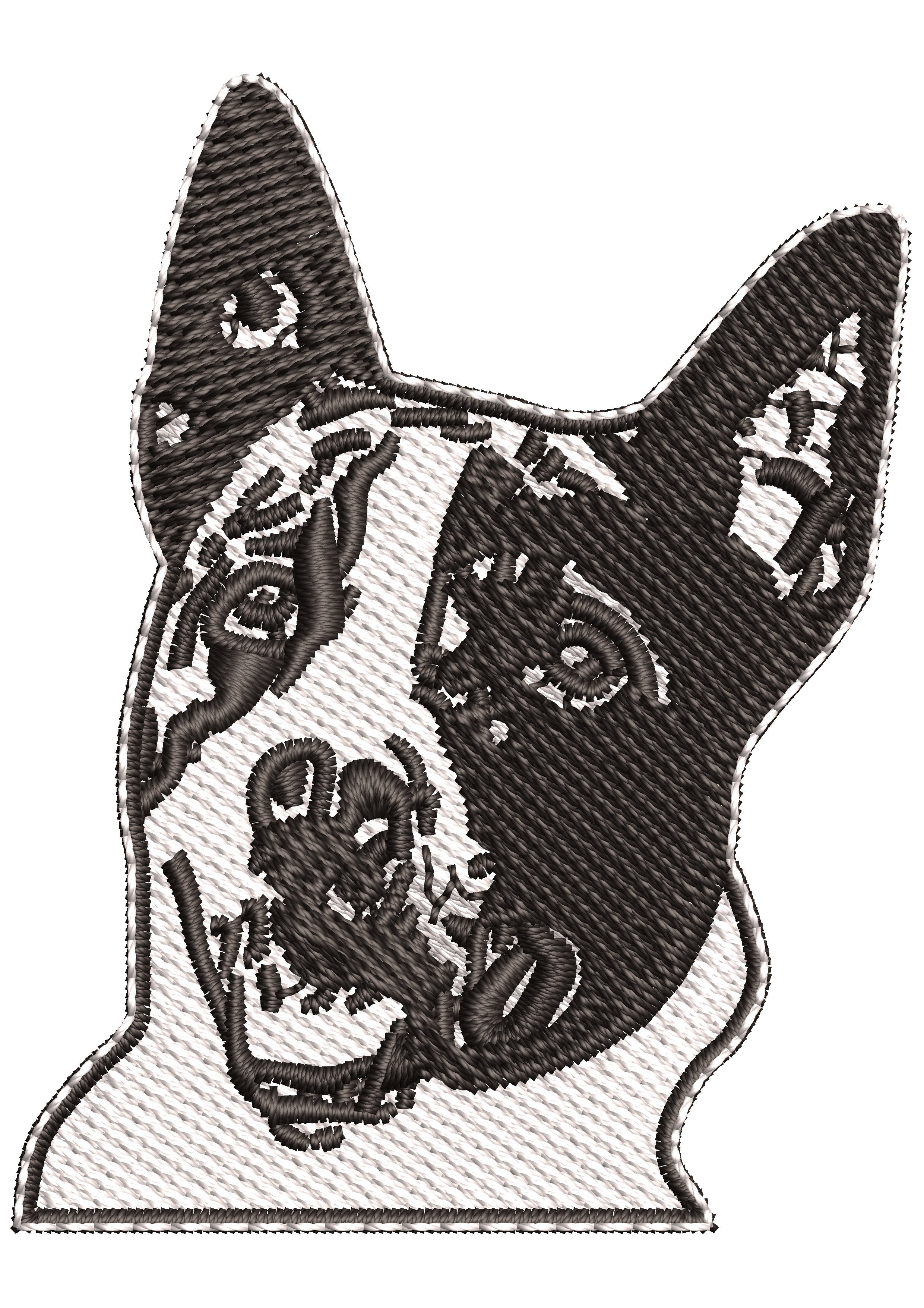 Dog Head Embroidery Design