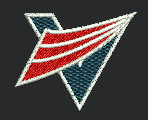 Stylized V Embroidery Design