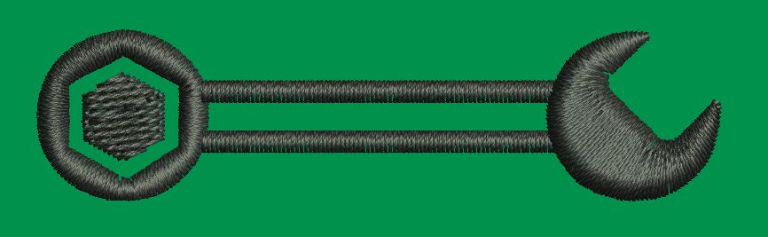 Double Ended Combination Spanner Embroidery Design