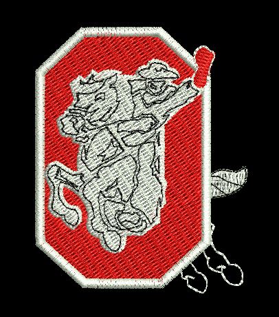 Horse Riding With Letter O Embroidery Design