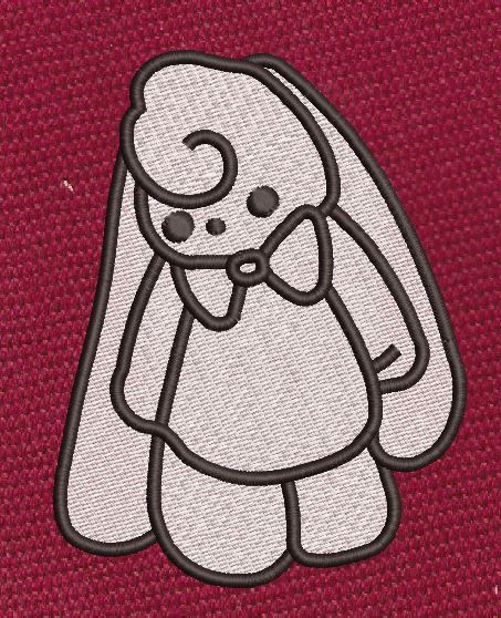 Cute Rabbit Bow Tie Embroidery Design
