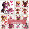 Valentine's Day Dog Coquette Clipart