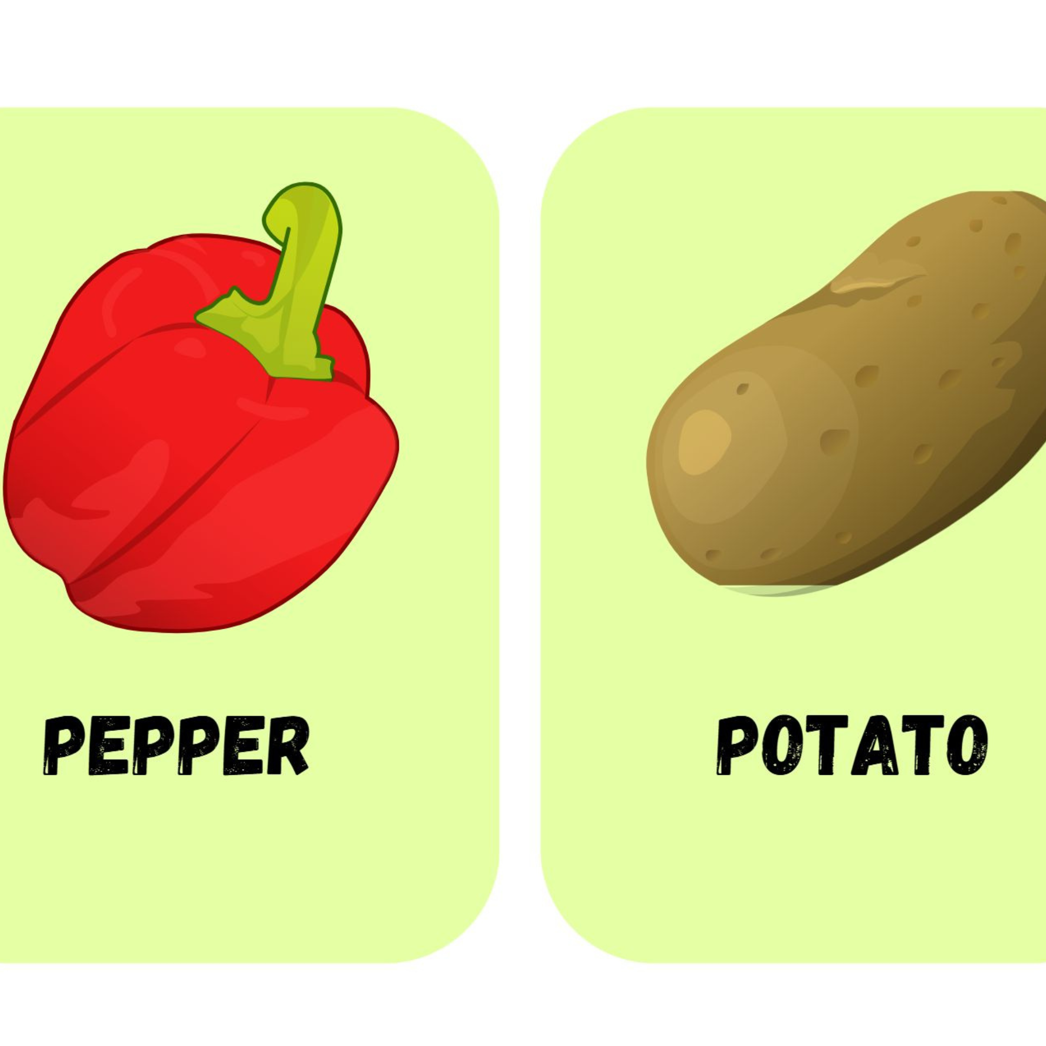 Vegetable Flashcards for Kids