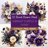 Purple Ivory Flowers Clipart