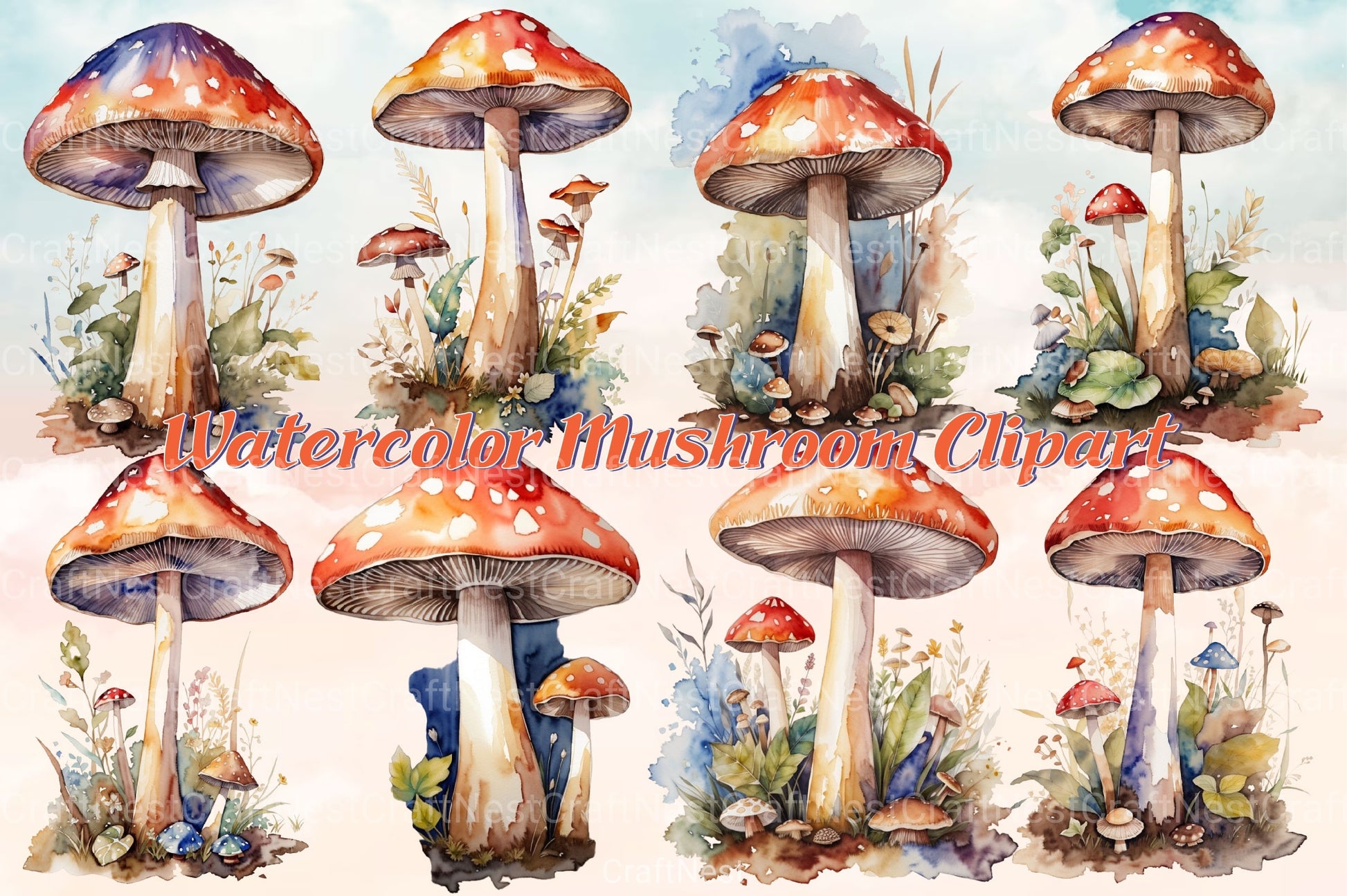 Mushroom Clipart Bundle - CraftNest - Digital Crafting and Art