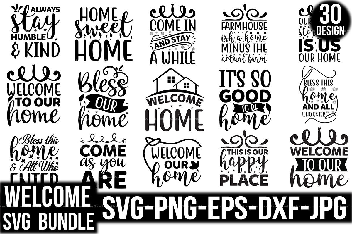 Welcome Design SVG Bundle 1