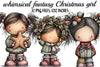 Whimsical Fantasy Christmas Girl Clipart Bundle