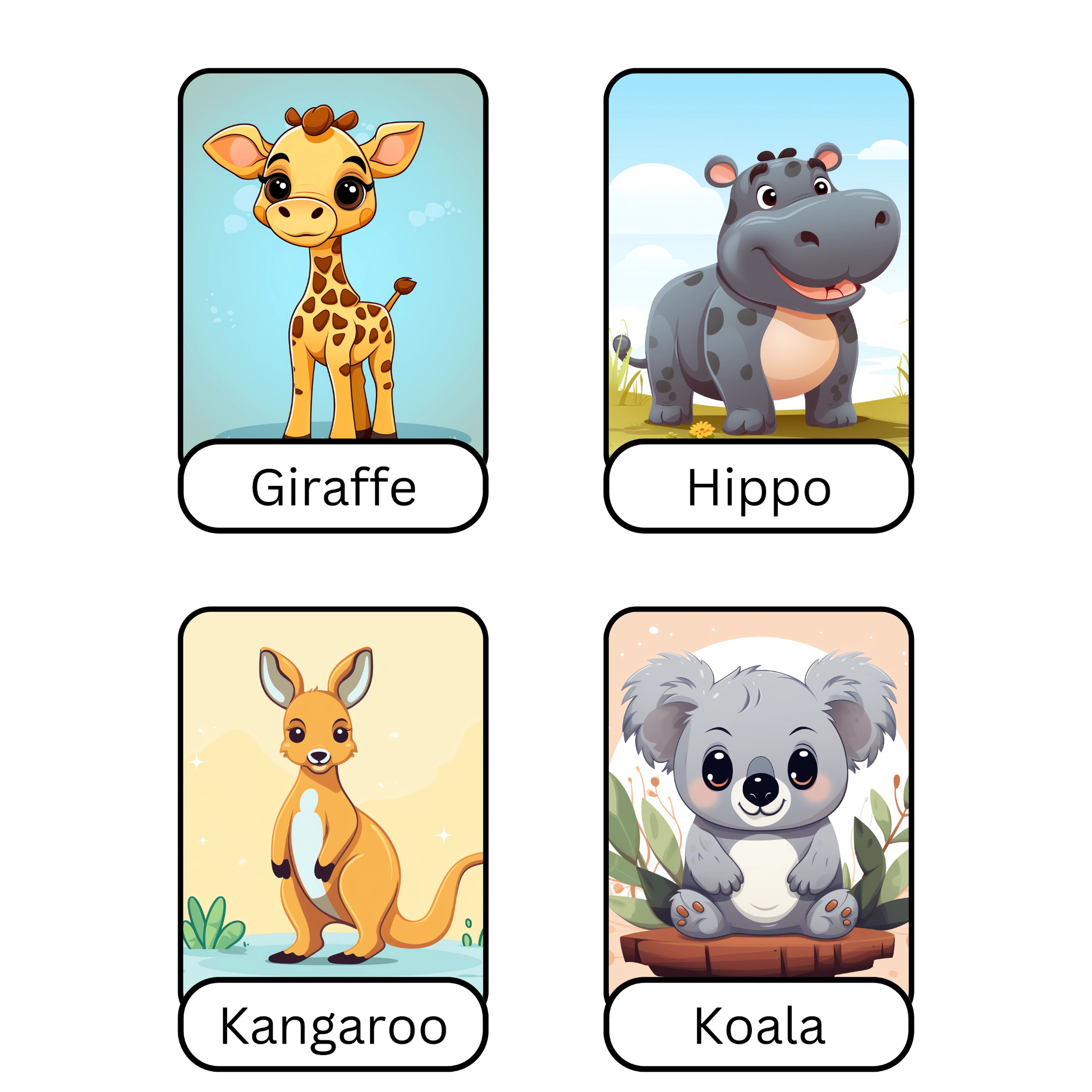 Zoo Animals Flashcards for Kids